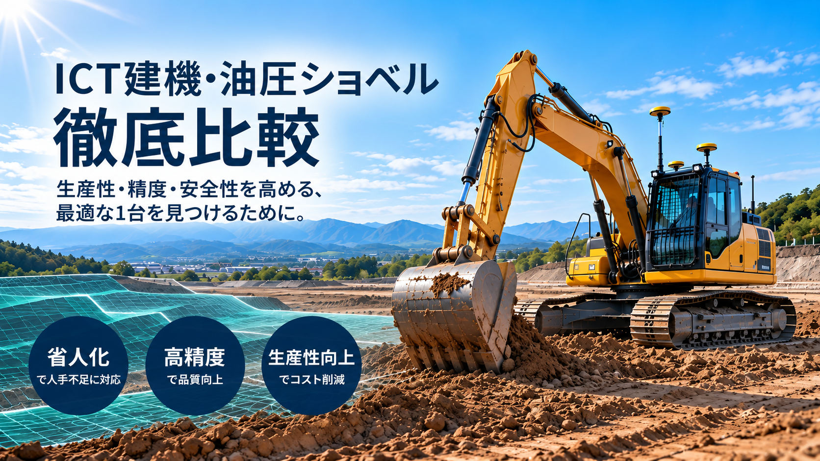 ICT建機・油圧ショベル徹底比較