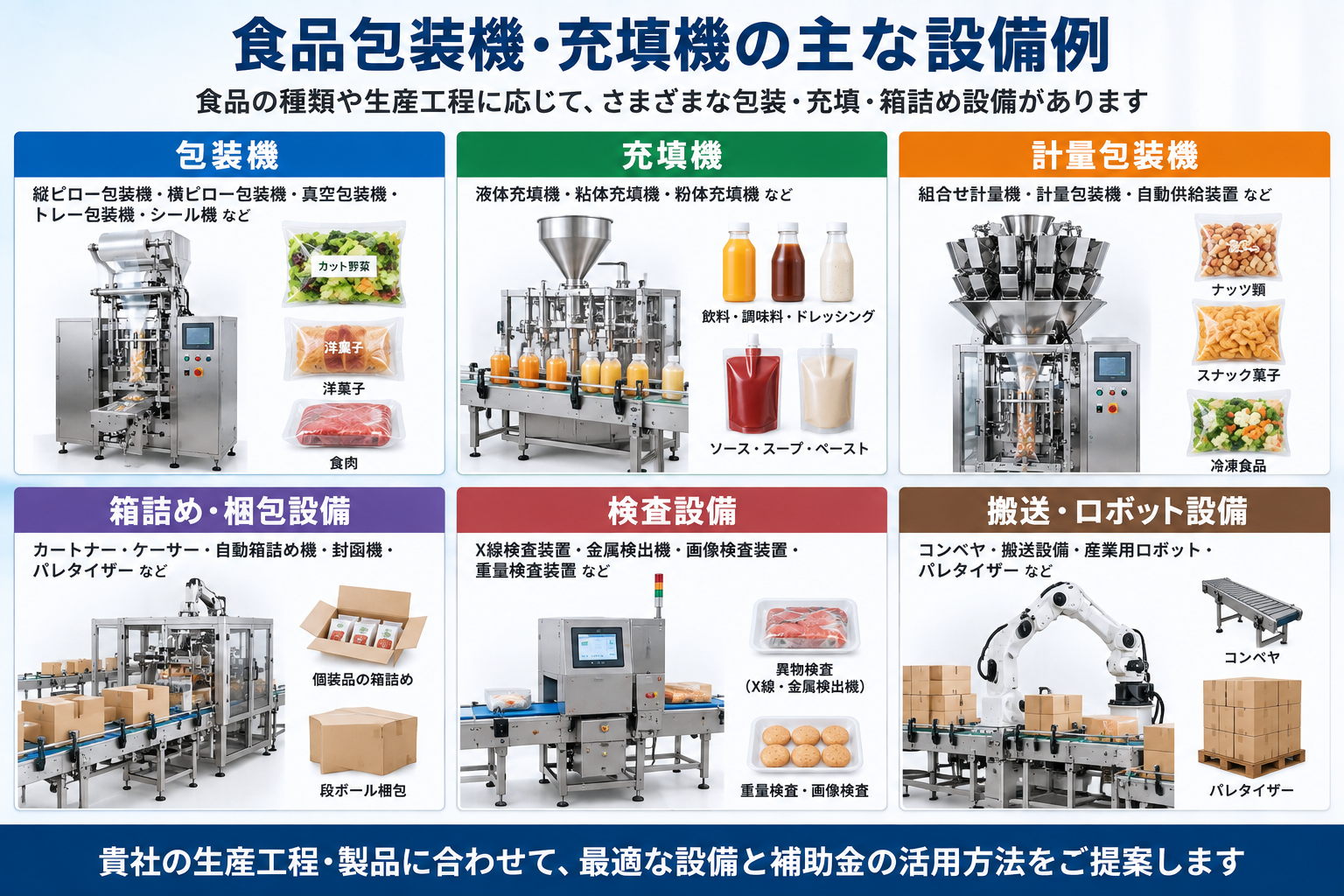 食品包装機と充填機の補助金活用